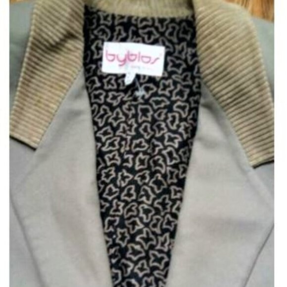 Vintage Byblos wool & cashmere coat jacket oversized Italy animal print lining - Picture 6 of 7